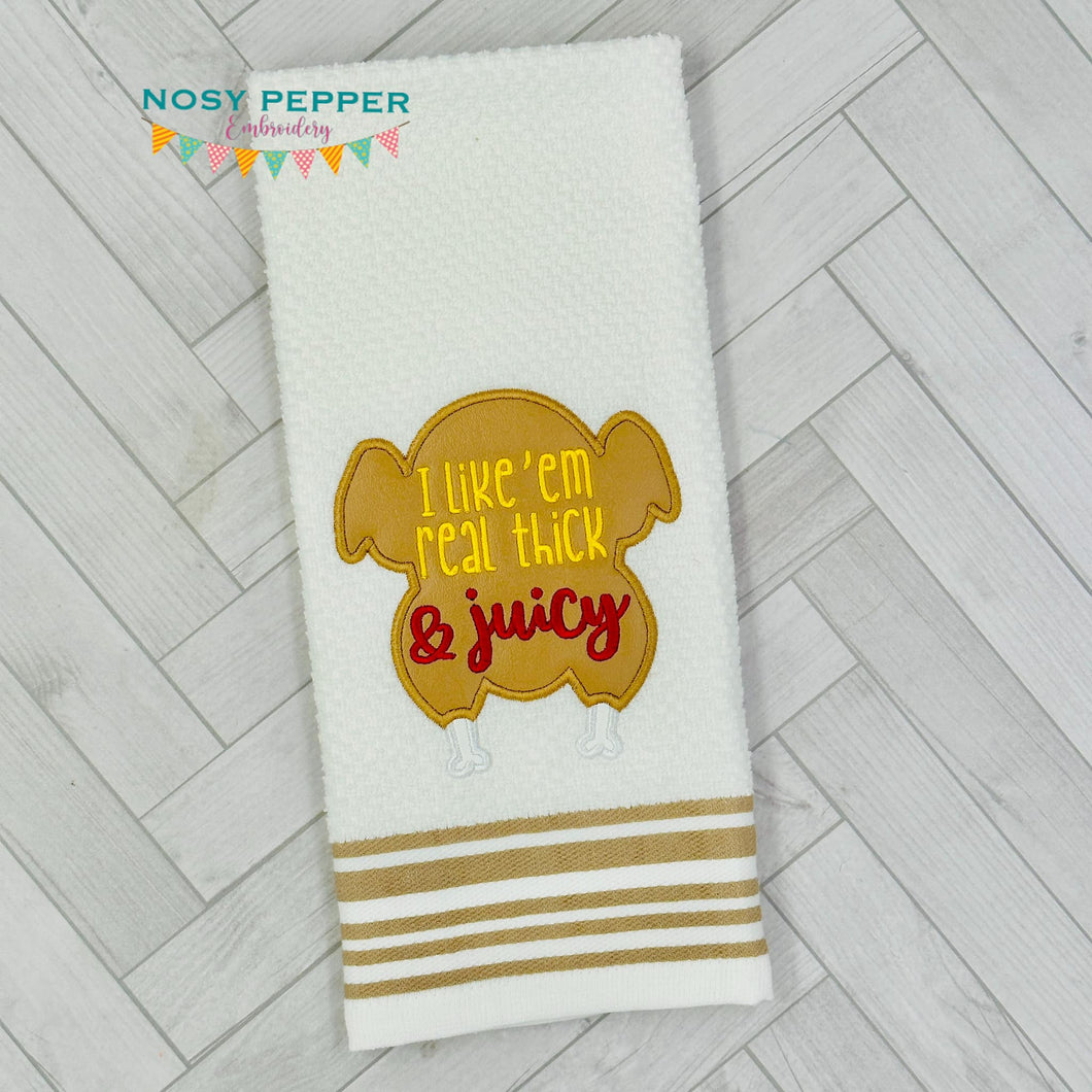 Real Thick And Juicy applique machine embroidery design (4 sizes included) DIGITAL DOWNLOAD