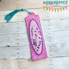 Load image into Gallery viewer, Rectangle Oval applique shaker bookmark/bag tag/ornament machine embroidery file DIGITAL DOWNLOAD