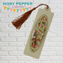 Load image into Gallery viewer, Rectangle Oval applique shaker bookmark/bag tag/ornament machine embroidery file DIGITAL DOWNLOAD