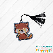 Load image into Gallery viewer, Red Panda Bookmark/Ornament 4x4 machine embroidery design DIGITAL DOWNLOAD