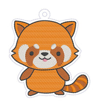 Load image into Gallery viewer, Red Panda Bookmark/Ornament 4x4 machine embroidery design DIGITAL DOWNLOAD