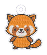Load image into Gallery viewer, Red Panda Snap tab 4x4 machine embroidery design DIGITAL DOWNLOAD