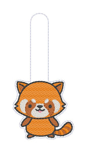Red Panda Snap tab 4x4 machine embroidery design DIGITAL DOWNLOAD