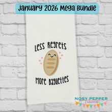 Load image into Gallery viewer, Less Regrets appliqué machine embroidery design (4 sizes included) —JAN 26 MB—DIGITAL DOWNLOAD