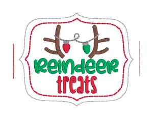 Reindeer Treats Jar band (3 sizes included) machine embroidery design DIGITAL DOWNLOAD