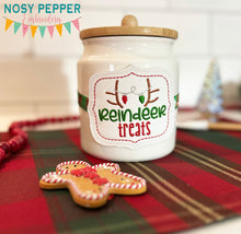 Load image into Gallery viewer, Reindeer Treats Jar band (3 sizes included) machine embroidery design DIGITAL DOWNLOAD