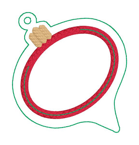 Retro Christmas Ornament applique shaker ornament/bookmark/bag tag machine embroidery file DIGITAL DOWNLOAD