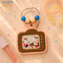 Load image into Gallery viewer, Retro TV applique shaker bag tag/ornament/bookmark machine embroidery design --2026 Skill Builder Bundle—DIGITAL DOWNLOAD