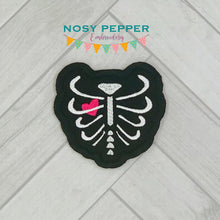 Load image into Gallery viewer, Ribcage patch machine embroidery design (2 sizes included) DIGITAL DOWNLOAD