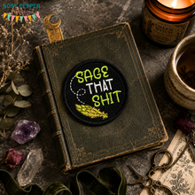 Load image into Gallery viewer, Sage That Sh!t patch (2 sizes included) machine embroidery design DIGITAL DOWNLOAD