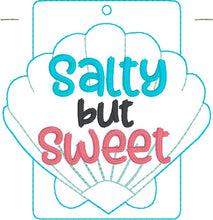 Load image into Gallery viewer, Salty But Sweet luggage tag machine embroidery design DIGITAL DOWNLOAD