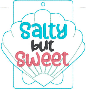 Salty But Sweet luggage tag machine embroidery design DIGITAL DOWNLOAD