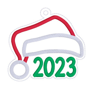 2023 Santa applique ornament/bookmark/bag tag machine embroidery file DIGITAL DOWNLOAD