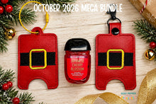 Load image into Gallery viewer, Santa Belt Sanitizer Holder (2 sizes available) machine embroidery design DIGITAL DOWNLOAD