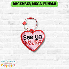 Load image into Gallery viewer, See Ya Never appliqué bag tag/ornament/bookmark machine embroidery design DIGITAL DOWNLOAD