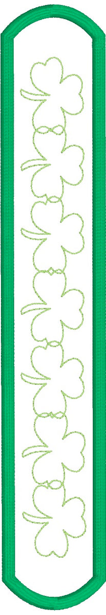 Shamrock slap bracelet machine embroidery file 6x10 hoop (single and m ...