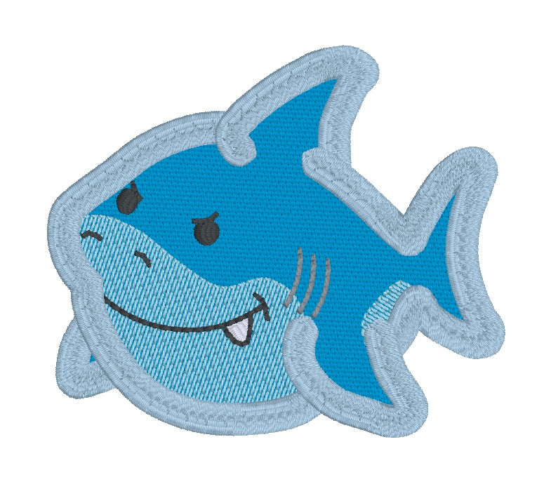 Shark patch machine embroidery design (2 sizes included) DIGITAL DOWNL ...