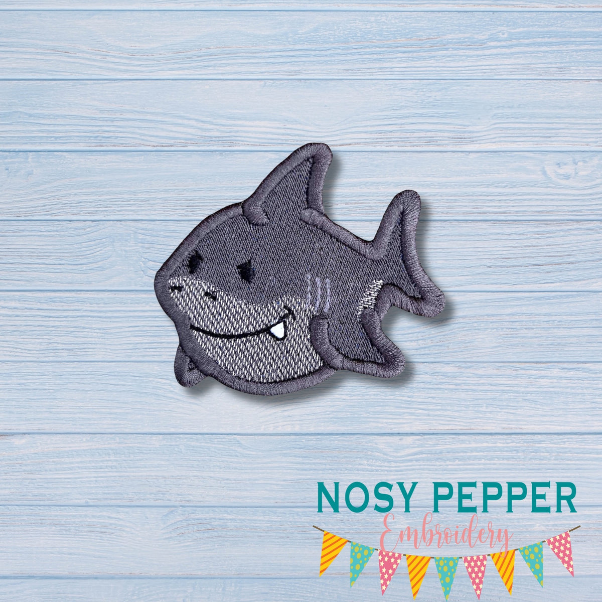 Shark patch machine embroidery design (2 sizes included) DIGITAL DOWNL ...