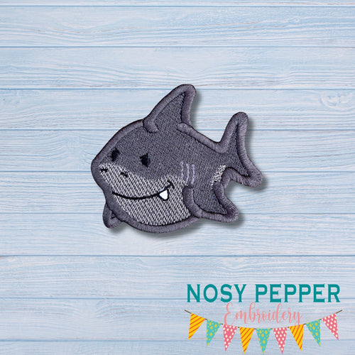 Shark patch machine embroidery design (2 sizes included) DIGITAL DOWNLOAD