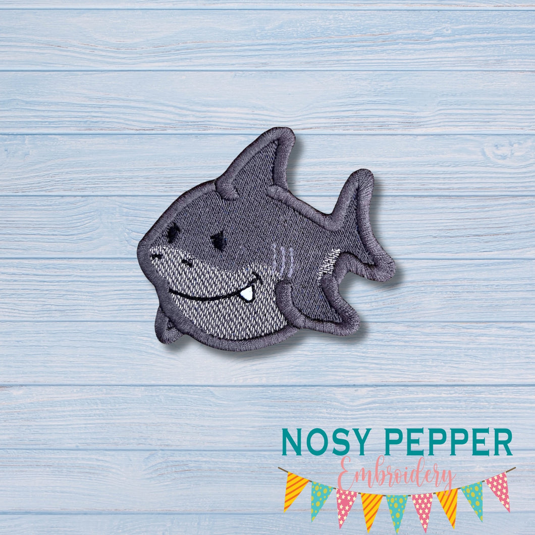 Shark patch machine embroidery design (2 sizes included) DIGITAL DOWNLOAD