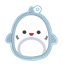Load image into Gallery viewer, Shark Squishy Applique bookmark machine embroidery file DIGITAL DOWNLOAD