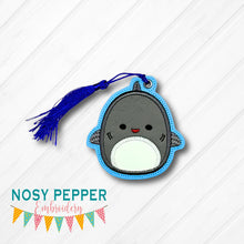 Load image into Gallery viewer, Shark Squishy Applique bookmark/bag tag/ornament machine embroidery file DIGITAL DOWNLOAD