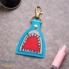 Load image into Gallery viewer, Shark Mouth Snaptab (2 sizes included) machine embroidery design DIGITAL DOWNLOAD