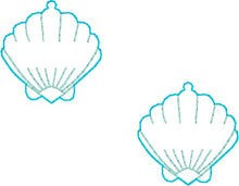 Load image into Gallery viewer, Shell ITH earrings machine embroidery design DIGITAL DOWNLOAD