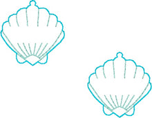 Load image into Gallery viewer, Shell ITH earrings machine embroidery design DIGITAL DOWNLOAD