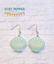 Load image into Gallery viewer, Shell ITH earrings machine embroidery design DIGITAL DOWNLOAD
