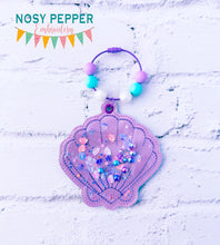 Load image into Gallery viewer, Shell shaker bookmark/bag tag/ornament machine embroidery file DIGITAL DOWNLOAD