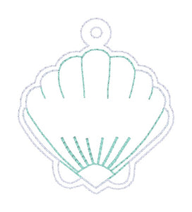 Shell Shaker snap tab and eyelet fob machine embroidery file (single and multi files included) DIGITAL DOWNLOAD