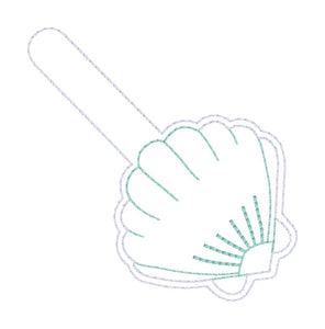 Shell Shaker snap tab and eyelet fob machine embroidery file (single and multi files included) DIGITAL DOWNLOAD