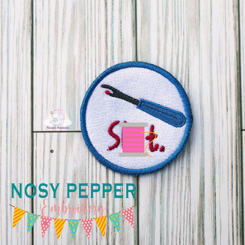 Sh!t Seam Ripper patch machine embroidery design (2 sizes included) DIGITAL DOWNLOAD