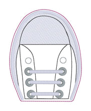 Load image into Gallery viewer, Shoe Charm Holder Set machine embroidery design (2 sizes and 2 styles included) DIGITAL DOWNLOAD