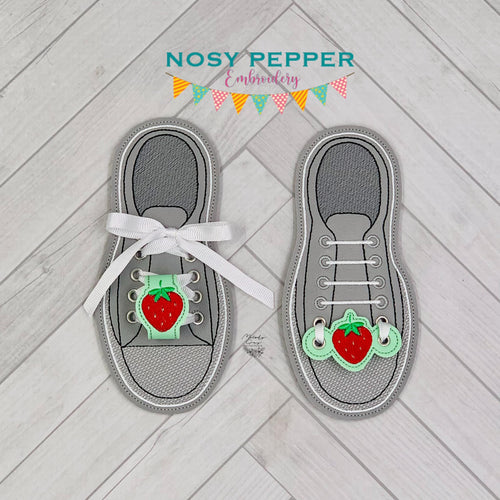 Shoe Charm Holder Set machine embroidery design (2 sizes and 2 styles included) DIGITAL DOWNLOAD