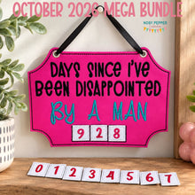 Load image into Gallery viewer, Disappointed By A Man sign machine embroidery design (4 sizes included) DIGITAL DOWNLOAD