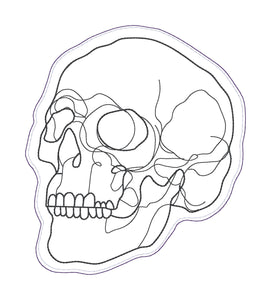 Skull ITH Mug rug envelope machine embroidery design (4 sizes included) DIGITAL DOWNLOAD