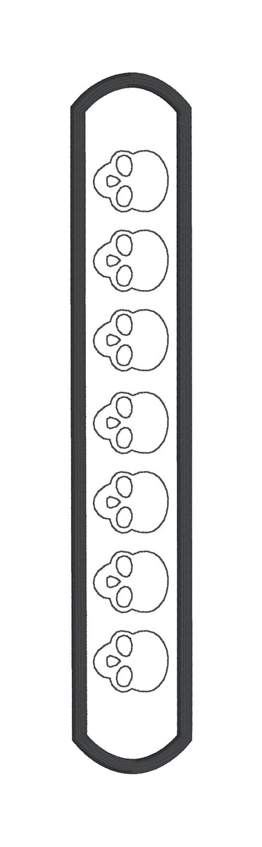 Skull slap bracelet machine embroidery file 6x10 hoop (single and mult ...