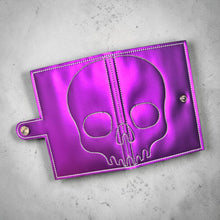 Load image into Gallery viewer, Skull top load notebook cover machine embroidery design DIGITAL DOWNLOAD