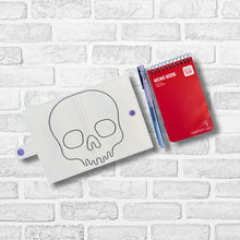 Load image into Gallery viewer, Skull top load notebook cover machine embroidery design DIGITAL DOWNLOAD