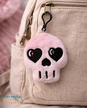 Load image into Gallery viewer, Heart Skull Mini Stuffie Embroidery Design – Goth ITH Plushie Digital Download