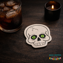 Load image into Gallery viewer, Skull Coaster 4x4 machine embroidery design DIGITAL DOWNLOAD