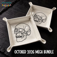Load image into Gallery viewer, Skull ITH tray set --2026 Spooky Mystery Bundle-- machine embroidery design (includes 6 sizes) DIGITAL DOWNLOAD