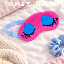 Load image into Gallery viewer, Eyes applique sleep mask machine embroidery design (2 sizes included) DIGITAL DOWNLOAD