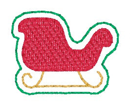 Sleigh Mini feltie embroidery file (single and multi files included) DIGITAL DOWNLOAD