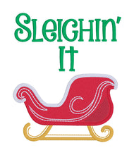Load image into Gallery viewer, Sleighin It Sketchy machine embroidery design (4 sizes included) DIGITAL DOWNLOAD