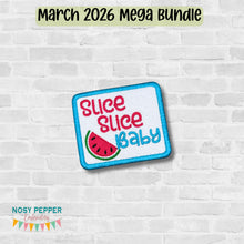 Load image into Gallery viewer, Slice Slice Baby patch (2 sizes included) machine embroidery design DIGITAL DOWNLOAD