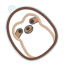 Load image into Gallery viewer, Sloth Squishy Applique bookmark machine embroidery file DIGITAL DOWNLOAD