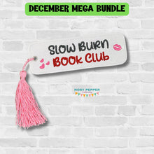 Load image into Gallery viewer, Slow Burn 5x7 bookmark machine embroidery design DIGITAL DOWNLOAD